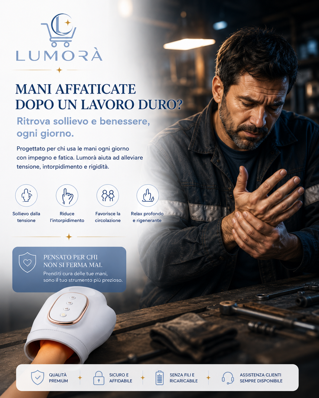 HandCare™ Massaggiatore per Mani con Compressione ad Aria