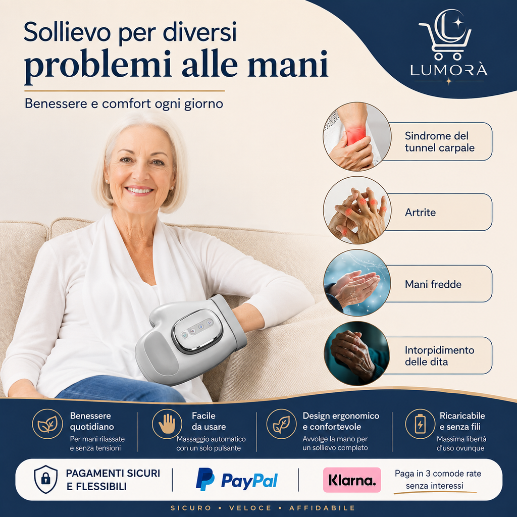 HandCare™ Massaggiatore per Mani con Compressione ad Aria